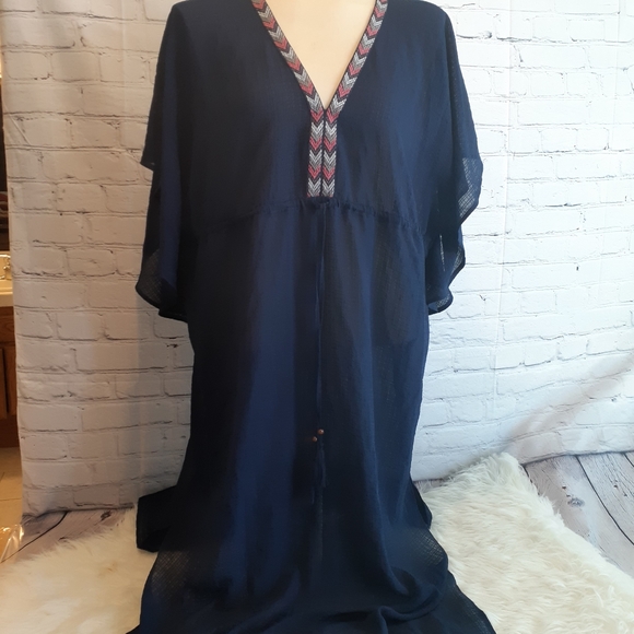 NEW YORK AND CO. BLUE TUNIC SZ MED D630 - Picture 8 of 15